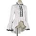 Women's Medieval Victorian Shirt Stand Collar Flare Sleeve Gothic Steampunk Court Shirt Top(3XL,2022055WH)