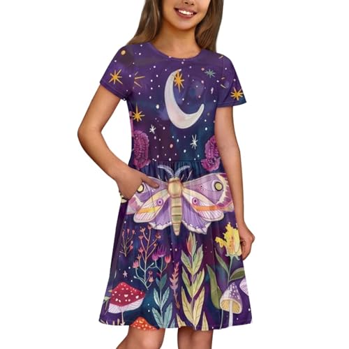 Little Kid Dresses Girls Short Sleeve Dress Playwear Dresses 2-14T3