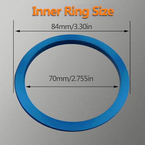 Image of Aluminum Alloy Vent Inner Rings Kit for Toyota Tacoma 2016-2023 (4pcs Blue) - Air Conditioner Vent Trim Rings, Metal Interior Upgrade Accessories