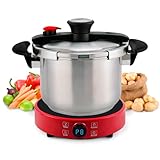 Parrilla de Inducción Eléctrica Magnética 24cm Bogner de 1250W, Estufa Táctil con Digital Sensor y Temporizador.