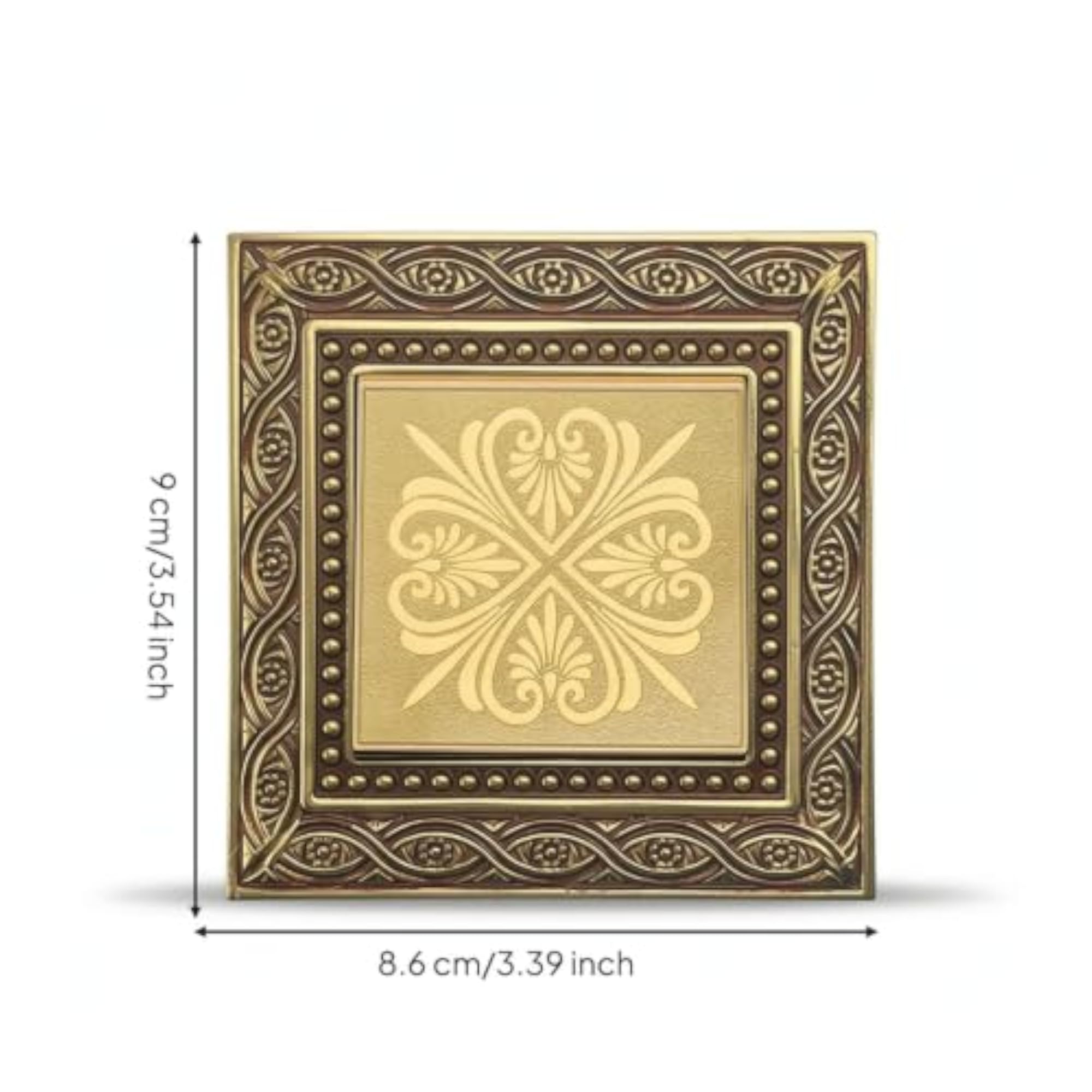 Antique-Style Floral Switch Plate with Brass-Colored Faceplate