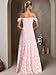 Gjvgj Blush Pink Boho Beach Bridesmaid Dresses Long Cowl Neck A Line Evening Gown Floral Prom Dress Size4
