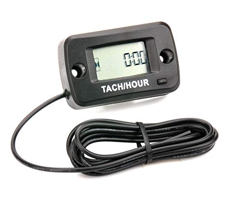 Jayron JR-HM019R Digital LCD Waterproof Gasoline Engine Hour Meter Tachometer Maintenance Meter
