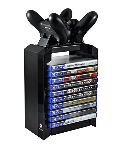 Numskull - PS4 Games Tower & Dual Charger for Dualshock 4 Controller /
