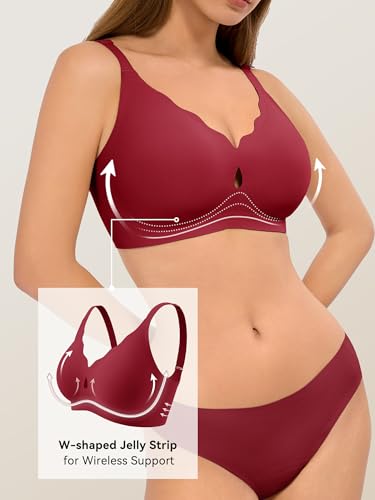 Image of LUCKMEEY Bras for Women No Underwire Wave Push Up Wireless Bra Seamless Bras Full Coverage Bralettes Lift Everyday Bras