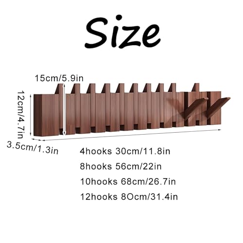 Perchero de madera sin perforaciones ganchos de pared para evitar daños 7
