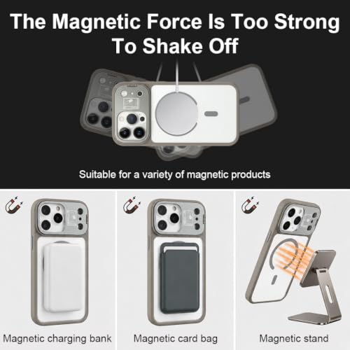 Image of ZORBES Case Cover for iPhone 17 Pro Max with Foldable Camera Stand Grey
