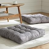 EzKamfort Floor Pillows Cushions for Adults - 22 x 22 Inch Meditation Cushion Pillow Square Floor Pillow Memory Foam Added Floor Cushion, Extra Large Floor Pillow Seating Cushions for Sitting on Floor