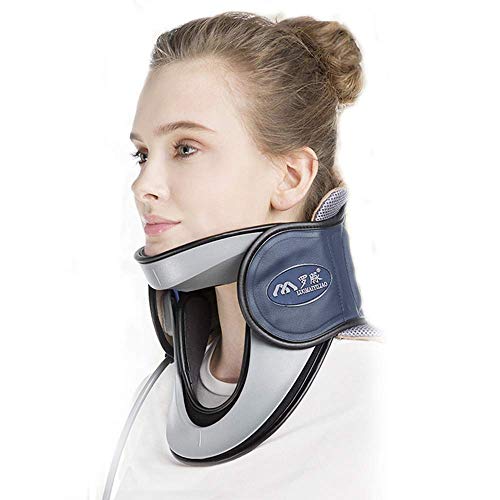 NTT Medizinische Hals-und Halswirbelsäule, schützen die aufblasbare Nackenstrecker mit Pumpe, Linderung Nackenschmerzen jederzeit, überall (grau),Blue