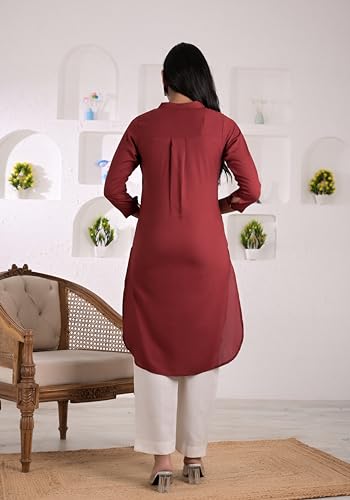 Image of Armiya Rayon Solid Straight Kurta /Kurti for Women & Girls
