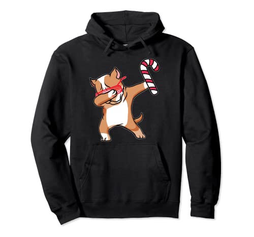 Navidad Dabbing Pitbull Puppy Dog Candy Cane Dance Gift Sudadera con Capucha