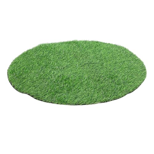 Alasum Tappeto in Erba Artificiale per Esterni 90 CM Diametro Erba Sintetica Resistente Sole e Pioggia Tappetino Morbido per Addestramento al Vasino Cani per Giardino Balcone e Patio