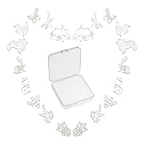 1 CAJA DE 20 COLGANTES DE MARIPOSA A GRANEL: Dijes de plata en 10 estilos, cada estilo 2pcs: el tamaño más grande es de 20x16x1 mm (forma de elefante); El tamaño más pequeño es de 10x12x1 mm (forma de mariposa); Agujero: 0.9~1.5 mm; Todo el almacenamiento en una caja de plástico: 7.4x7.2x1.7 cm.