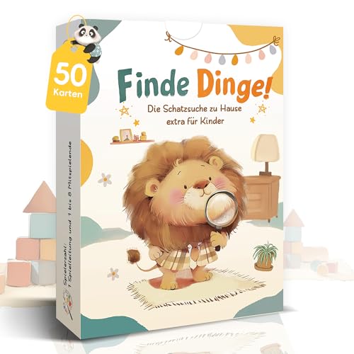 50 Entdeckerkarten für Kinder – Indoor-Suchspiel und Zuhause entdecken – Finde-es Lernspiel bei schlechtem Wetter – Fördert Beobachtungsgabe, Sprache & logisches Denken – Geschenk für Mädchen & Jungen
