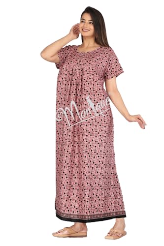 Image of Monique Brand 100% Pure Cotton Nighty for Woman | Floral Gown for Women Night Wear | Cotton Nighty for Women Stylish | Maxi for Women Cotton