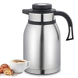 Phyllia 68Oz Thermal Coffee Carafe, Stainless Steel Double Walled Vacuum Insulated Thermos, Thermal