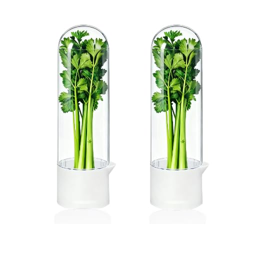 Herb Saver for Refrigerator - Refrigerator Vegetable Freshener Bottle for Preserving Herbs, Parsley, Cilantro, Mint, Coriander, Asparagus for 2-3 Weeks（2Pcs）-image-25