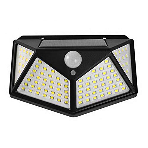 Luminaria Solar Sensor Movimento Presença Parede 100 LEDs Lampada Refletor Resistente Agua