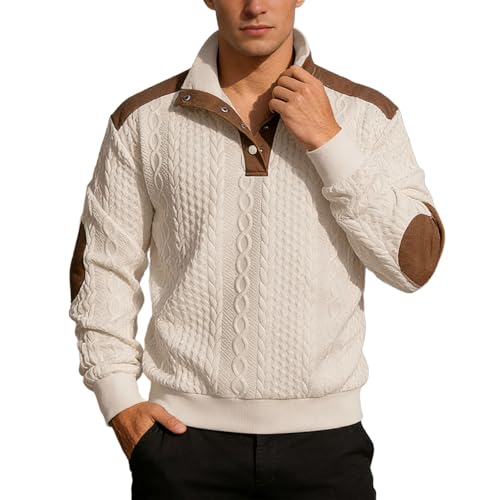Sweat-shirt homme demi-zip boutonné casual pour le quotidien