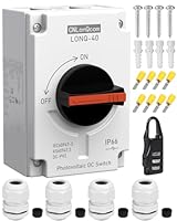 CNLonQcom DC Trennschalter PV Anlage 32A 1200V DIY 2 String oder 1 String Leitungsschutzschalter Mit IP66 Wasserdicht Anschlusskasten M20 Anschluss Für Solar