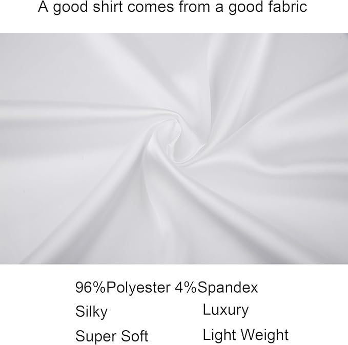 Camicia da Uomo A Maniche Lunghe in Raso di Seta con Gemelli, Camicie Eleganti, Casual, Lucide, con Bottoni, di Lusso, per Feste, Balli di Fine Anno, Matrimonio, Lavoro, Top Non Stirabile