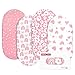 Gllquen Baby Bassinet Sheets 4 Pack, Breathable Cozy Fitted Mattress Sheet, Elastic Travel Crib Fashionable Floral Pattern, Standard Cradle Safe Sheets for Baby Boys Girls 32