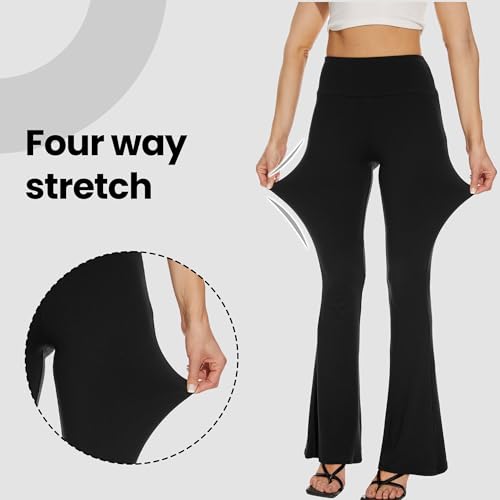 Women's High Waist Flared Trousers - Soft and Comfortable Fabric for Workouts, Fitness, Travel.3