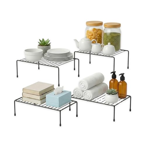 Evelots Kitchen Cabinet Wire Shelf Organizer/Rack - 4 Pack Sturdy