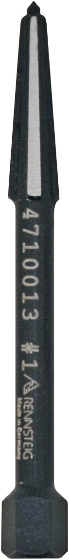 Rennsteig 9R 471 001 3 Screw Extractor Double Edge, Size 1, Black
