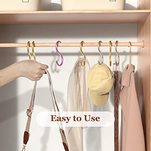 Newfamily 4.3In Aluminum Gold S Hooks For Hanging (15 Pack), Heavy Duty S Shaped Hooks For Kitchen, Work Shop, Bathroom, Garden #TOP2