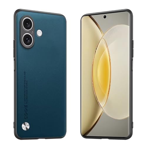 Longstong Mobile Phone Case Suitable for Smartphone, Compatible with iPhone 16 (6.1 inches), Code Series Metal Leather Case Protective Cover - Sapphire