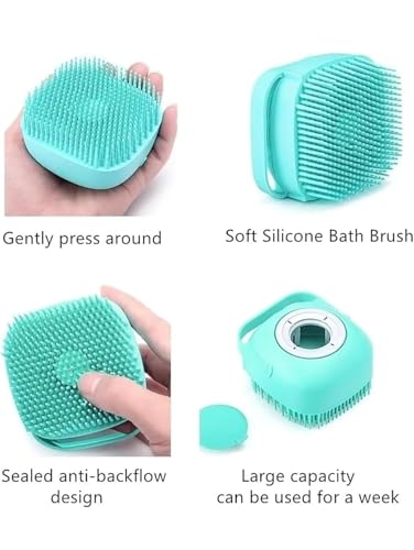 Image of Soft Silicone Body Scrubber Bath Brush for Men & Women (1 Piece) | Lather-Boosting Bristles & No-Slip Grip | Deep Nourishing Cleansing, Exfoliation & Dirt Removal | Reusable Silicone Bath Scrubber