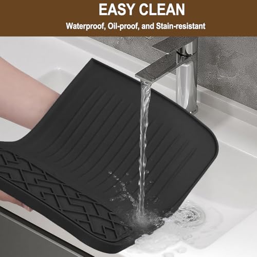 Skyearman Coffee Machine Mat & Sliding Pad Set - 2-in-1 Anti-Slip Silicone Top Pad for Ninja Luxe Premier ES601UK - Black - Image 6