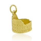 ciondolo roma lupetto oro  CIONDOLO COLOSSEO in Oro 18kt COLLEZIONE ROMA (Gioiello Romano, Oro Giallo Satinato, Antica Roma, Handmade)