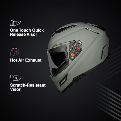 Image of SMK Agnar Solid ISI DOT & ECE 06 Certified Full Face Helmet with Pinlock 30 Antifog Visor (MATT Nardo Grey - XXL)