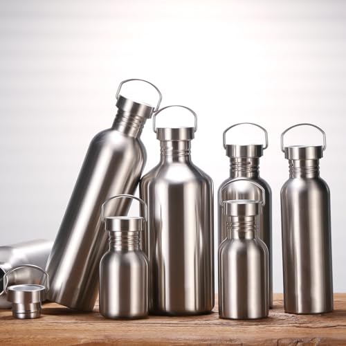 CDJ 68 oz Single Walled Stainless Steel Leak Proof Sports Water Bottle 18/8(304) metal water bottle for Cyclists, Runners, Hikers, Beach Goers, Picnics, Camping - BPA Free