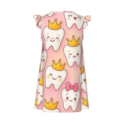 Augenstern Flutter Sleeve Nightgown Pajama Gown Kawaii Dental Teeth Easy Pull-On Sleepwear Nightdress2