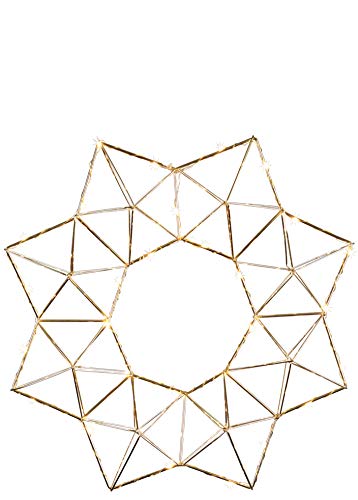Star Trading - LED-Drahtstern Edge ca 40 cm ø 30 warmwhite led Material Metall messingfarben transparentes Kabel mit Trafo