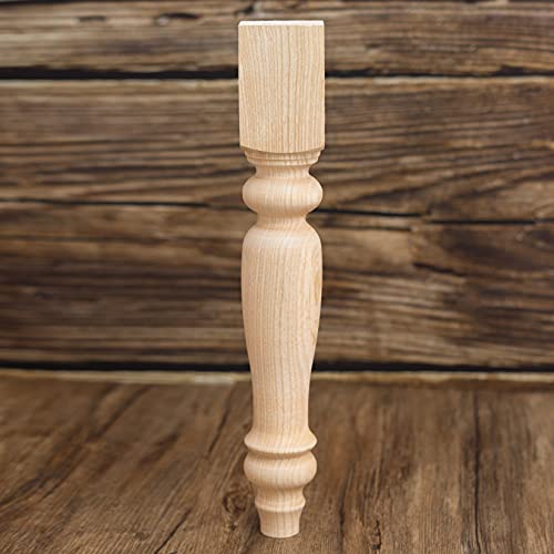 decorluxes Unfinished Farmhouse Bench Legs Dining Table, Coffee Table Rustic Turned Style Leg - Set of 4 - Dimensions: 2.16\" x 14\"- Easy to Paint (14 inch)
