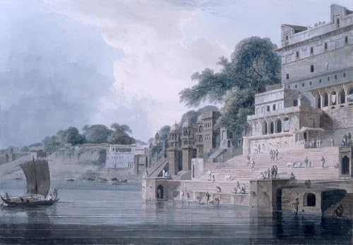 Tableau Dasasvamedha Ghat Bénarès William Daniell pour habiller un grand mur vide 60x90cm