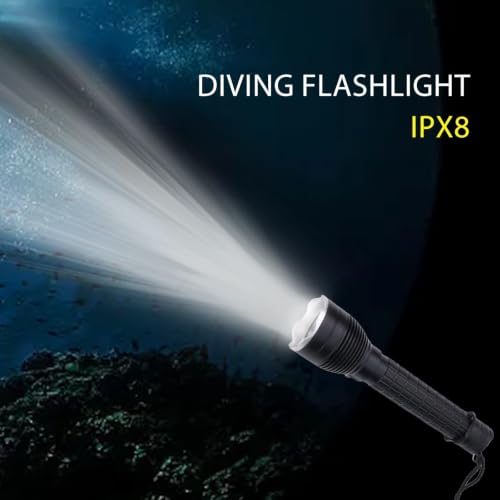 Antorcha de buceo P70 LED con potencia de 4000LM para iluminar a 50m 6