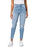 pieces high waist jeans dames 5-Pocket-Style PIECES Female Mom Jeans High Waist Slight Blue Denim
