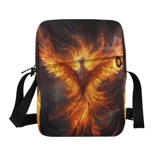messenger bags Shoulder Crossover Bag crossbody purses for women Adjustable Strap for Outdoor Daily Outdoor Daily- Fire Bird Red Phoenix