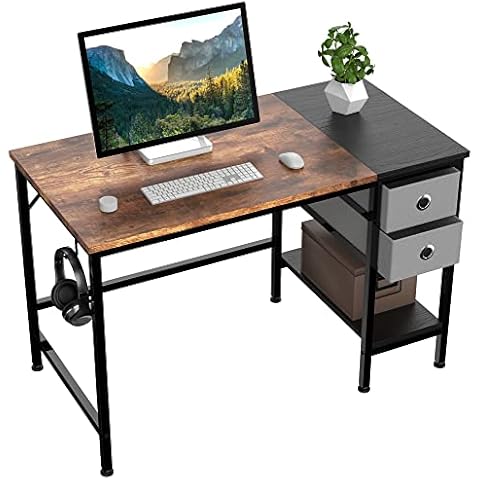 HOMIDEC Modern Computer Desk with Drawer Cover