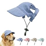 Pet Baseball Cap with Ear Holes - Multi-Color Sun Visor Hat for Dogs & Cats, Summer & Fall Beach Headwear for Puppies & Kittens (Blue, M)