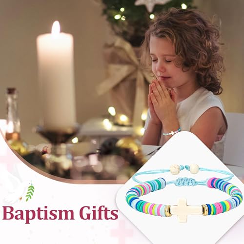 TAGOMEI Baptism Gifts for Girl Teenage Girls Cross Bracelet for Girls Kids Women Christian Jesus bracelets Birthday Gift Ideas Christmas Stocking Stuffers Confirmation Christening Gifts for Teens Girl4