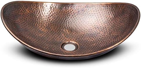Monarch Abode 17086 Pure Copper Hand Hammered Harbor Bathroom Vessel Sink (19 inches)