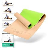 Vesta+ Yogamat van natuurlijk rubber en fitness-app, natuurlijk rubber, yogamat, natuurrubber, duurzame sportmat als kurk yogamat en yogamat, antislip