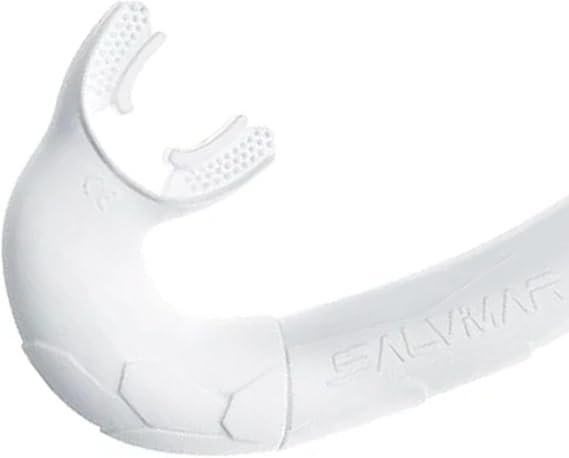SALVIMAR Bite Air Snorkel - J-Shaped Soft Foldable Low-Profile Freediving & Spearfishing Snorkel with Silicone Mouthpiece, Open-Top Airflow System & Adjustable Height Keeper