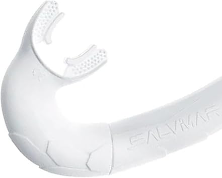 SALVIMAR Bite Air Snorkel - J-Shaped Soft Foldable Low-Profile Freediving & Spearfishing Snorkel with Silicone Mouthpiece, Open-Top Airflow System & Adjustable Height Keeper